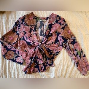 Rollas floral wrap / tie shirt